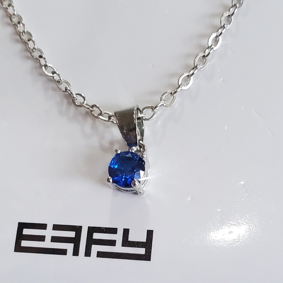 EFFY Sapphire colored gemstone necklace/pendant. - Picture 1 of 8